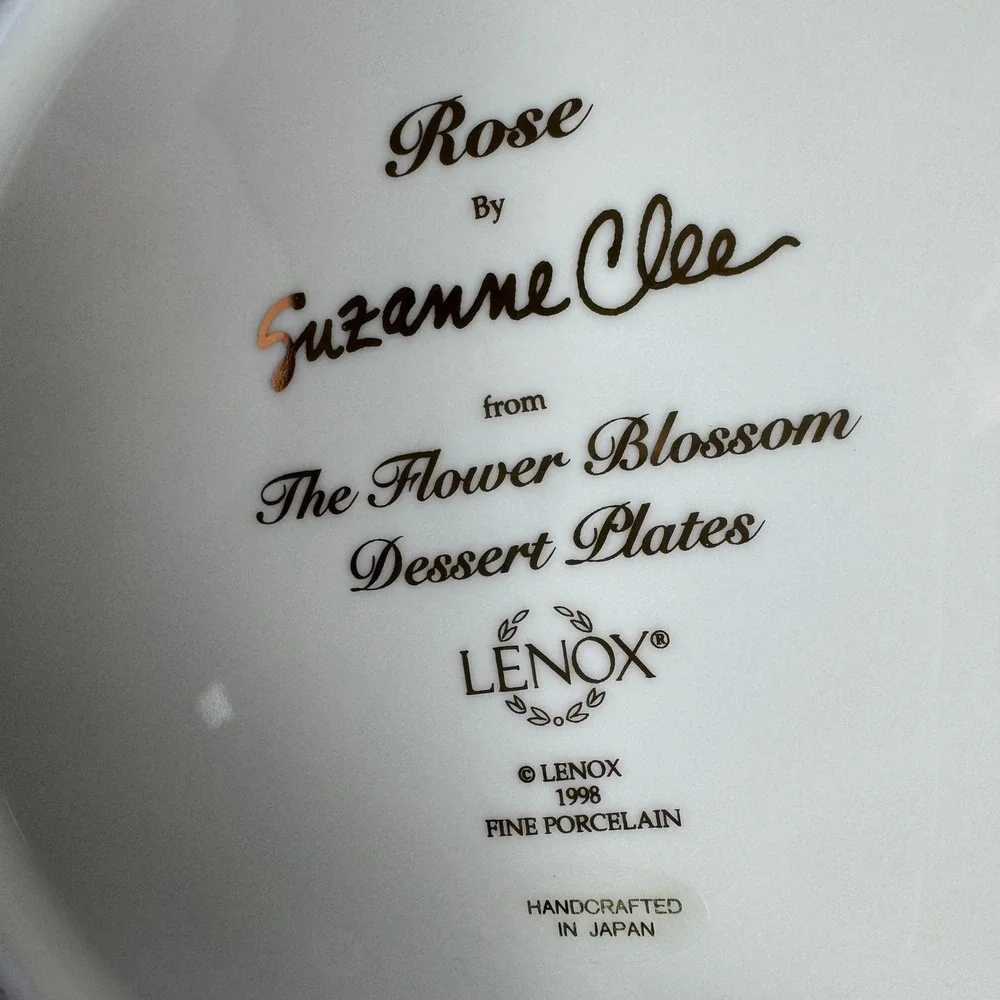 Lenox Suzanne Clee Flower Blossom Dessert‎ Plates Set of 4 Fine Porcelain 1998